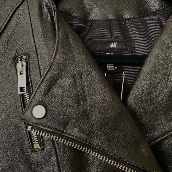 NWT H&M Premium Genuine Real Leather Jacket - Picture 6 of 16